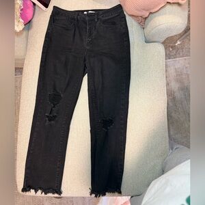 Jet Black Straight Jeans